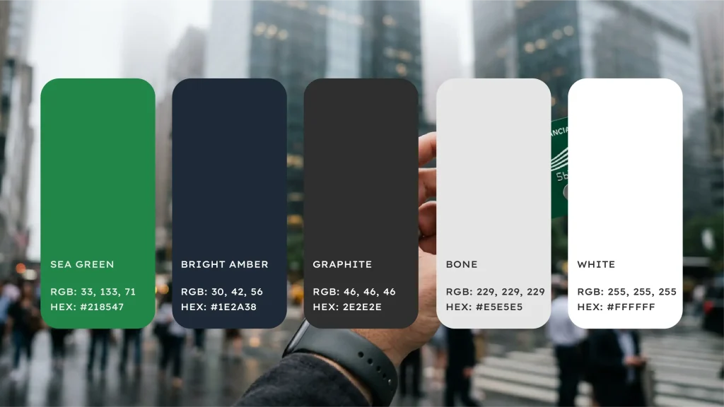 Palette colori moderna e professionale per sito NSK credit management – design di Francesca Spampinato