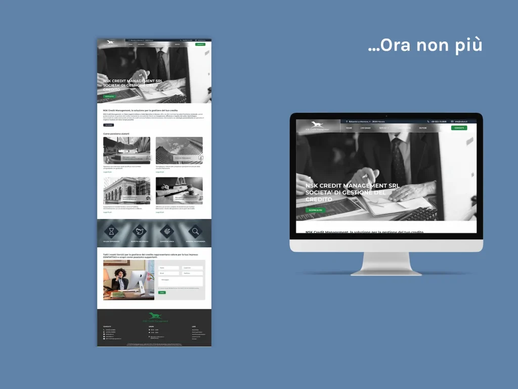 Homepage NSK Credit Management dopo il restyling grafico 2025 di Francesca Spampinato