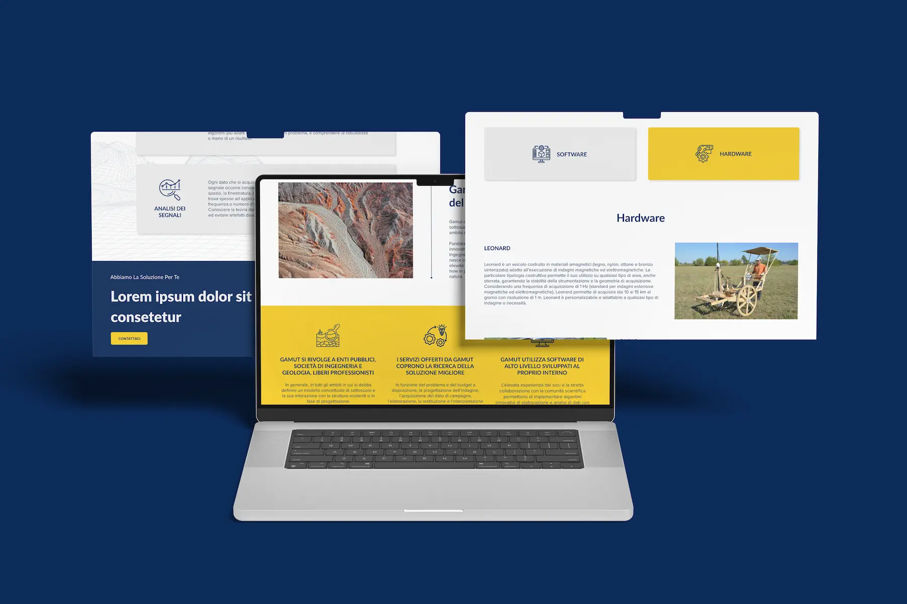 Restyling grafico e funzionale del sito web Gamut geofisica di francesca spampinato