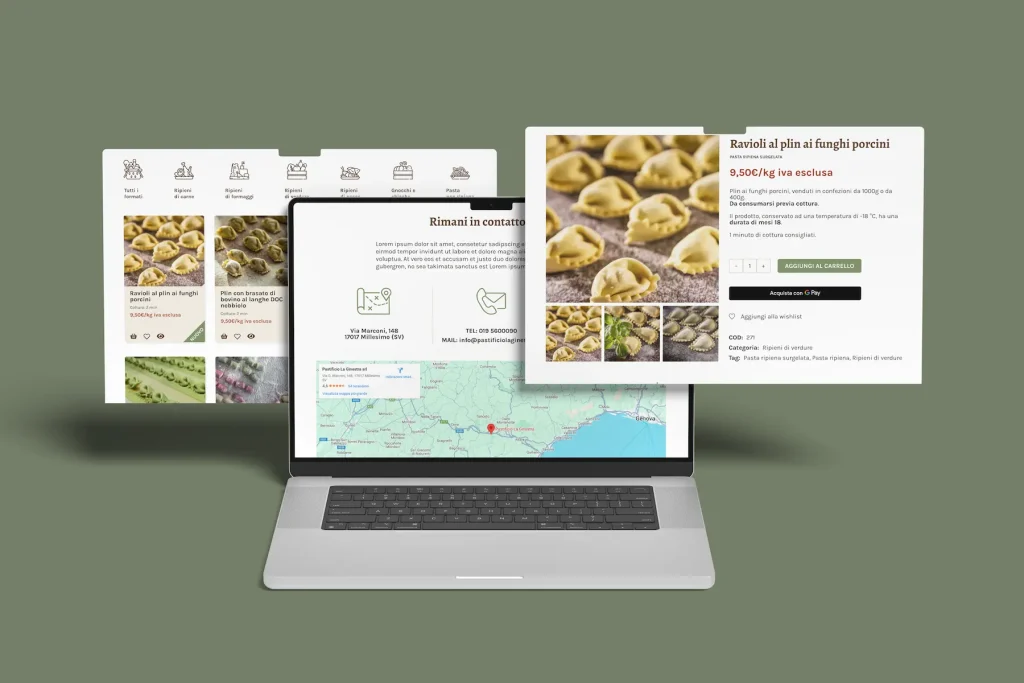 Restyling grafico e funzionale del sito web Pastificio La Ginestra di francesca spampinato