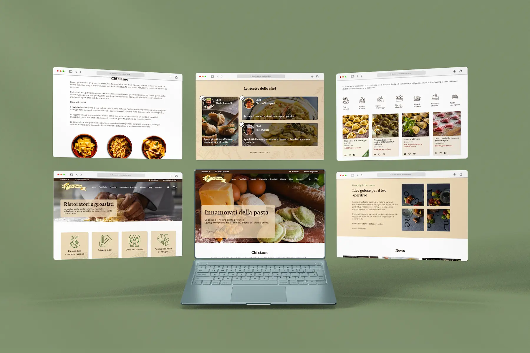 Nuovo layout del sito Pastificio La Ginestra di francesca spampinato