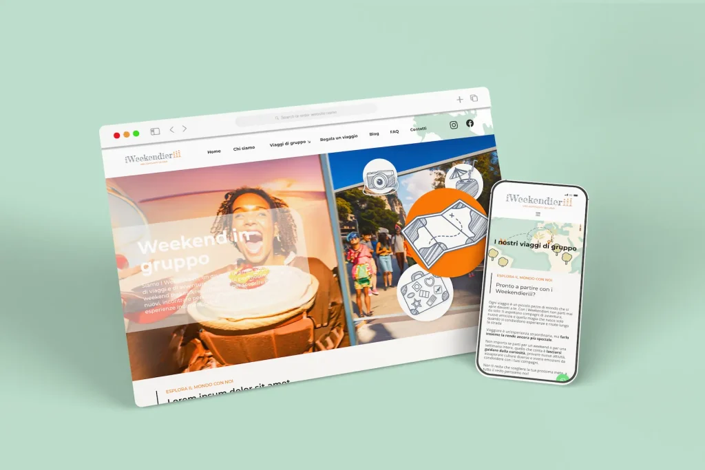 weekendieriviaggidigruppo versione mobile sito con layout responsive e navigazione intuitiva – web design di Francesca Spampinato