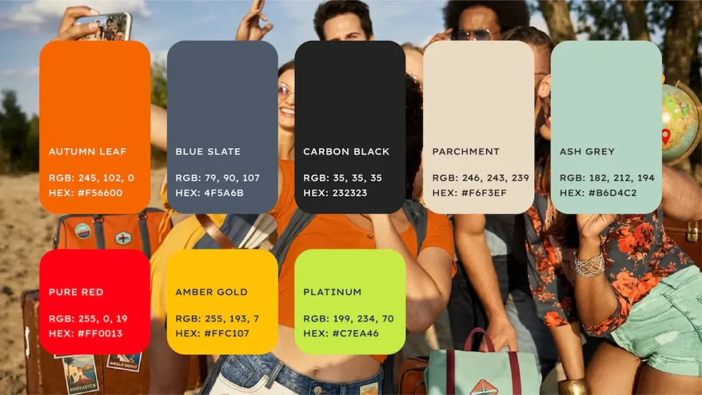 Palette colori calda e moderna per sito weekendieriviaggidigruppo – design di Francesca Spampinato